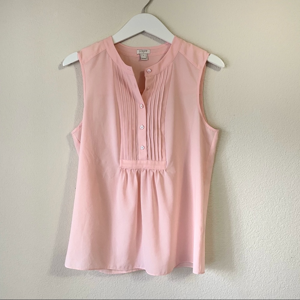 J Crew Factory pink sheer sleeveless blouse size 6